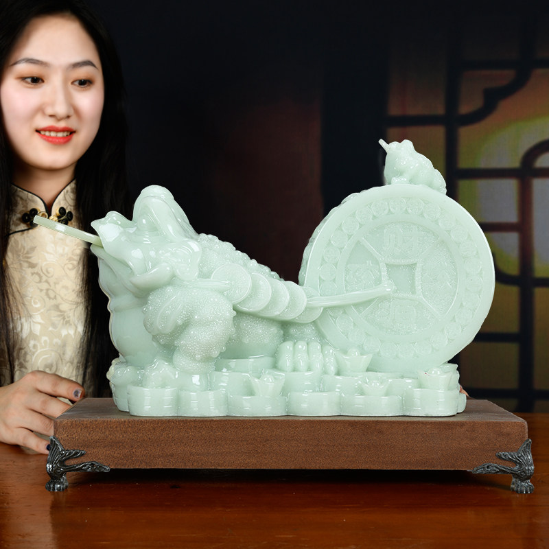Zhaocai Jinchan ornaments toad Jade desktop furnishings living room entrance shop company office opening gifts