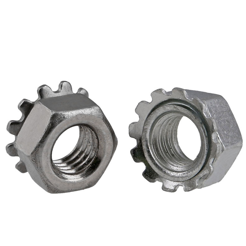 304 stainless steel K type nut multi-teeth nut toothed screw cap carbon steel K cap nut M3M4M5M6M8M10M12