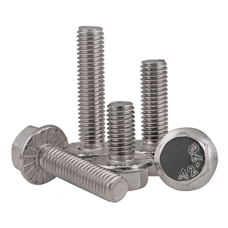 M8 M10*10-60mm flange surface outer hexagon screw 304 stainless steel toothed hexagon bolt screw