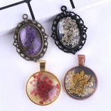 Аксессуары для лотков для ювелирных изделий своими руками, круглые, овальные, драгоценные камни, металлическая основа, стеклянная нашивка, УФ-клей, эпоксидная смола