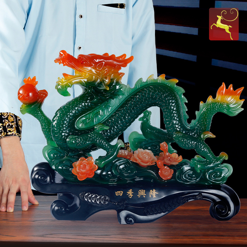 Dragon's swing piece owner's office decoration craftsmanship gift pendulum decoration Qinglong god beast mascot Living Room Bogu Frame Home Furnishing