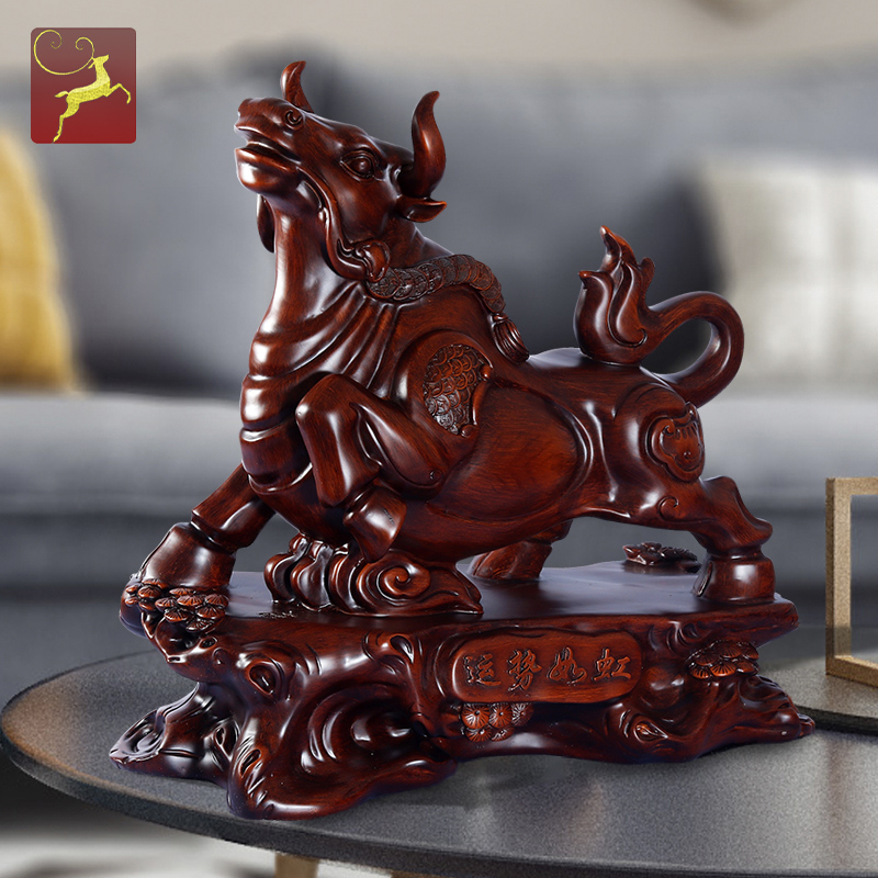 Lucky Golden Bull Ornament Wealth Fortune Ruhong Home Bull Ornament Office Company Business Opening Gift Craft Ornament