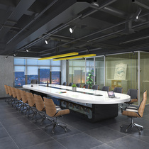 Conference Table Large Table And Chairs Combined Baking Lacquered Strip Meeting Table Office Chairs Combined Office Furniture