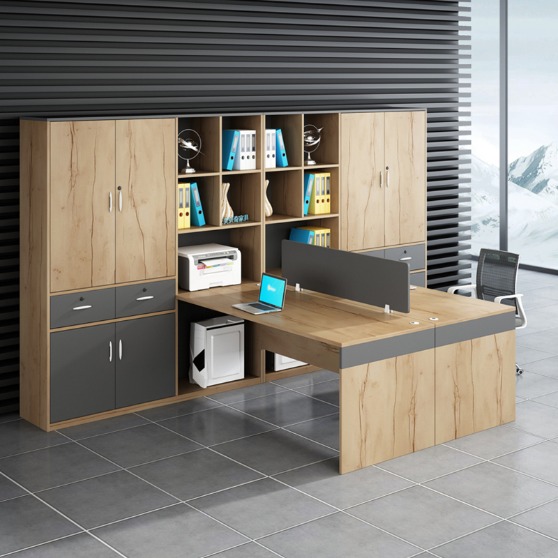 Guangdong office furniture double financial staff office desk and chair combination simple work table single screen