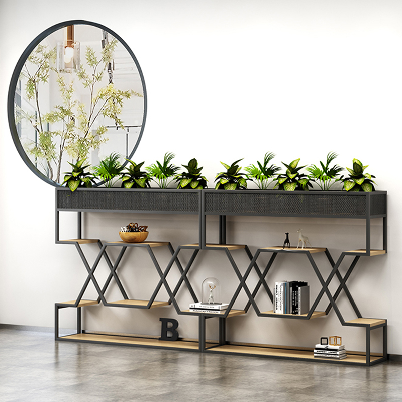 Shenzhen Office Furniture Industrial Wind Iron Art Office Xuanguan Decorative Cabinet Screen Partition Green Planting Flowers Shelf