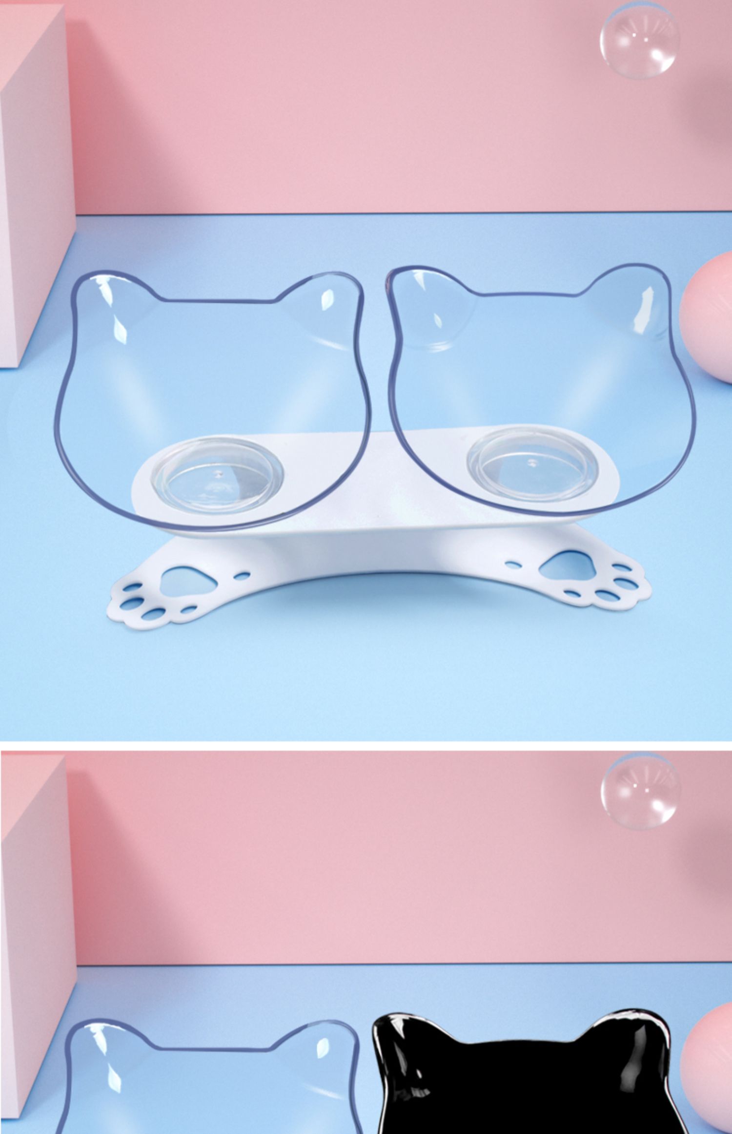 Cat Bowl Protection Cervical Cat Food Basin Care Neck Double Bowls Cat Food Water Bowls Dog Bowls Pet Rice Bowls for Anti-Cat Litter