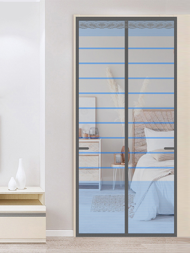 Glass fiber flame retardant door curtain anti-mosquito summer household velcro mute magnet self-priming anti-fly encryption screen door
