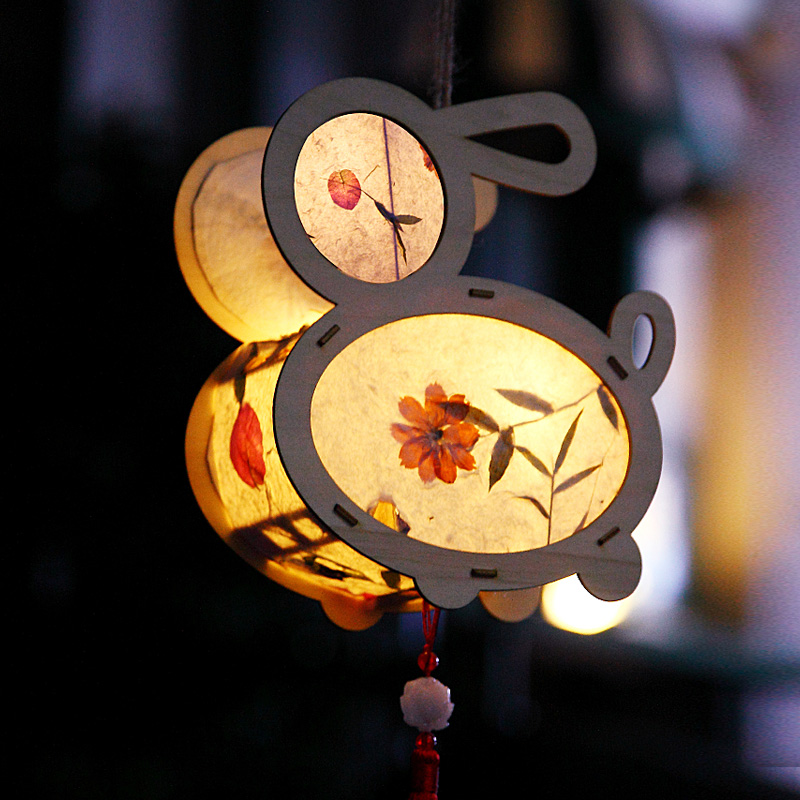 Mid-Autumn Festival Lantern Children's Rabbit Diy Hand MaterialBag Luminous Paper Handicraft Palace Lamp