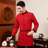 Лонгслив, красный фартук