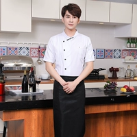 Белый фартук, короткий рукав