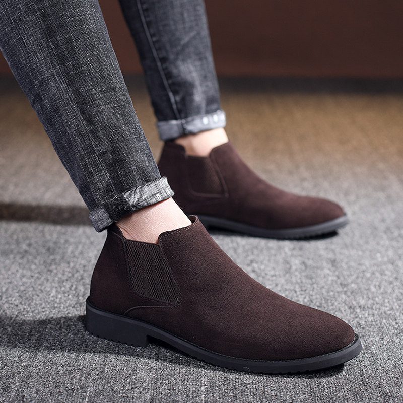 Martin boots men's British style mid-high summer soft-soled tooling boots low-top suede suede nubuck leather men's shoes