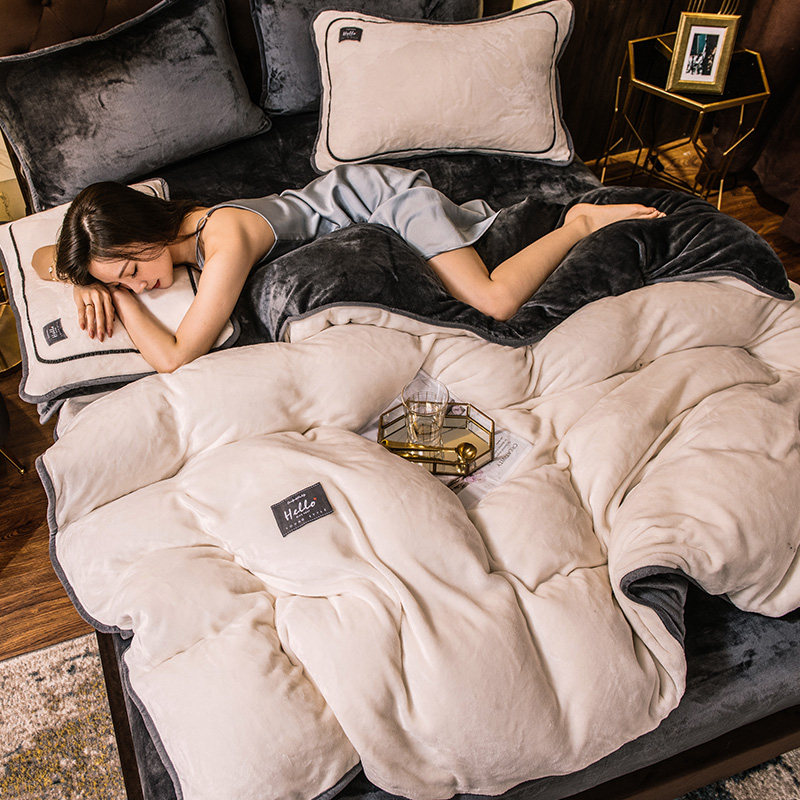 Antarctic pampered milk velvet four-piece crystal velvet double-sided Falai magic baby coral flannel winter