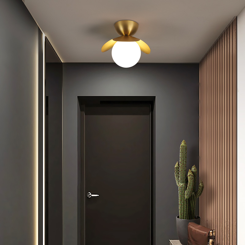 Full copper suction top light florid hallway gangway light Nordic Hyun Off Pole Minimalist Minimalist Design Cloakroom Balcony Lamps-Taobao
