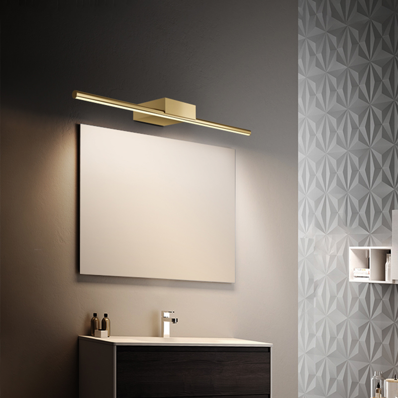 All-bronze mirror front light modern minimalist make-up bench mirror light Nordic wind light lavish bathroom led wall lamp-Taobao