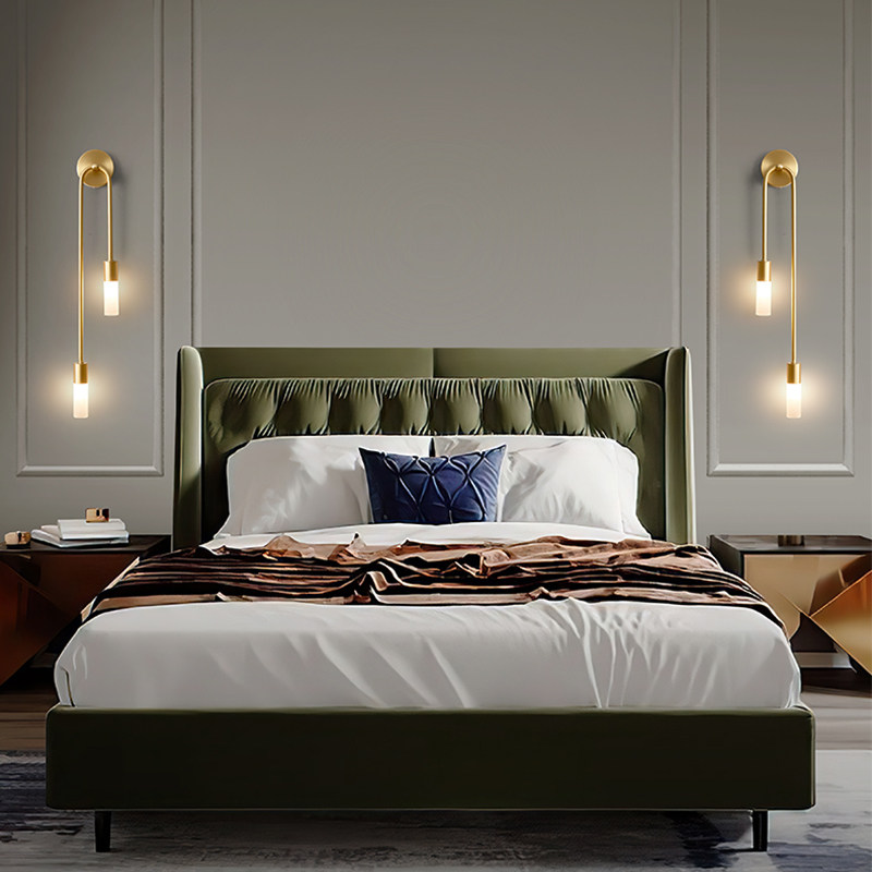Full copper wall light luxury bedroom bedside light modern simple living room background wall light Nordic corridor light