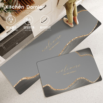 Modern light luxury kitchen mat can be wiped without cleaning the dirty foot pad to absorb oil and absorb water diatom mud cushion non-slip carpet