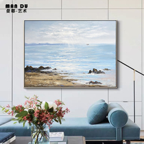 Sea Sunrise pure hand-painted oil painting porch corridor aisle horizontal landscape hanging painting restaurant living room Mediterranean mural