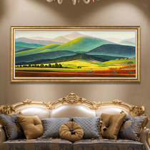 Living room oil painting European-style hand-painted sofa Background Background Banner Decoration Painting American Genguan Landscape Landscape Painting Golden Thoroughfare