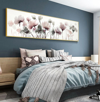 Modern bedroom decoration painting hand-painted oil painting flower hotel bedside painting Nordic living room banner background wall hanging painting