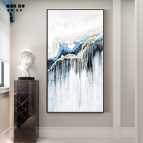 Modern simple fortune hand-painted oil painting porch pass light luxury decorative painting abstract atmospheric background wall hanging painting vertical version