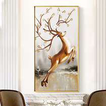 Eurostyle minimalist pure hand-painted oil painting Xuan Guan Aisle Corridor Hallway Vertical version Decorative Painting Light Extravagant and Cairoe American Hanging Paintings