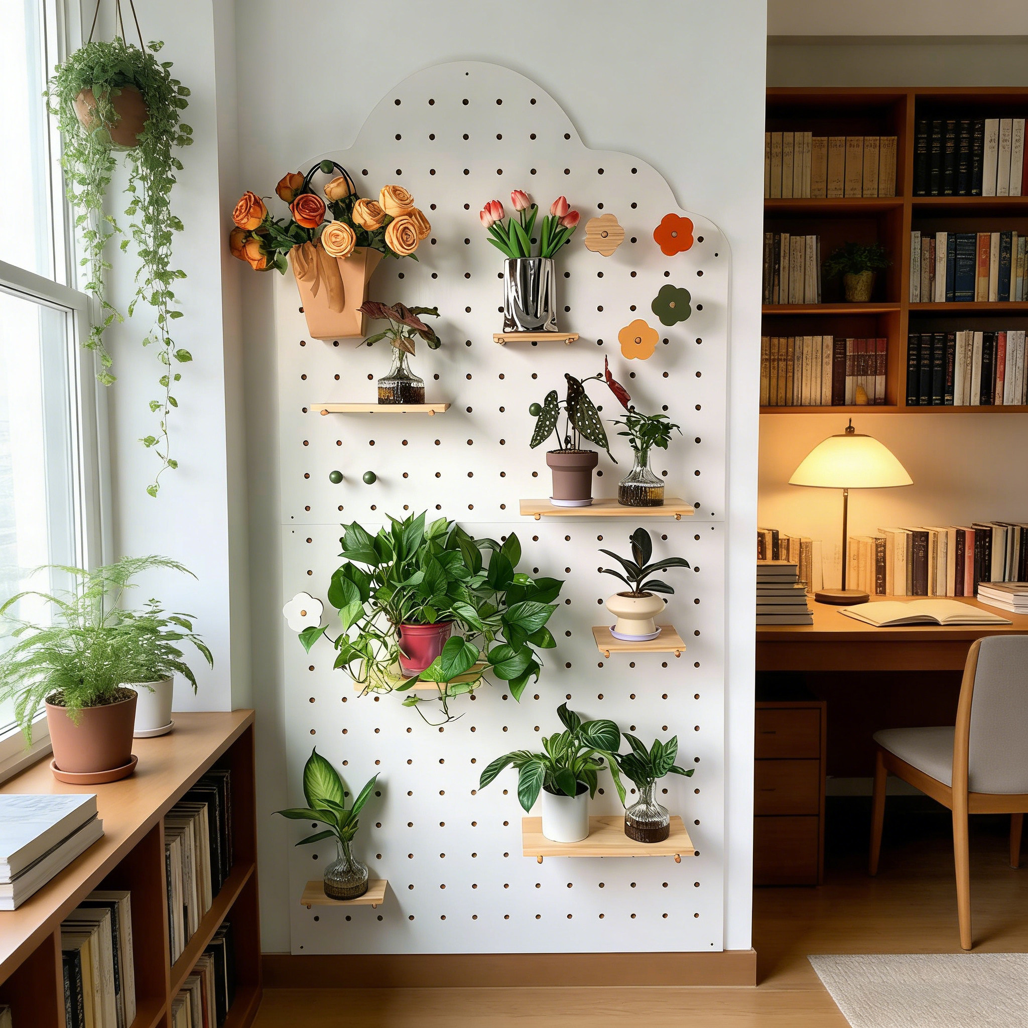 Perforated board storage rack wall display rack