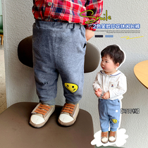 Male and female baby sports pants Autumn and thin outside wearing pants Children foreign air long pants can open crotch casual pants tide