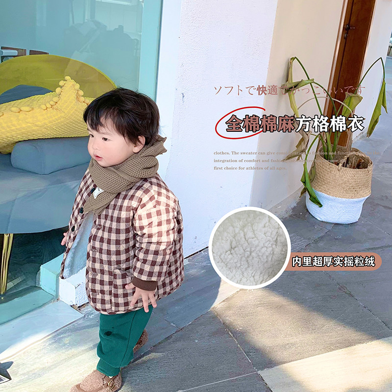 Winter Children's Dress Boys and Female Baby Retro-clad Cotton Boys Gas Accelerated Cotton Cotton for Children