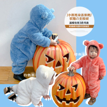 Winter clothing new baby boy clothing soft plush even body suit for male and female baby pro-skin warm khalaide jacket