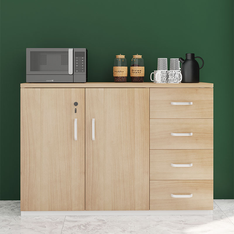 Office Short Cabinet Storage Tea Water Cabinet With Lock Minima Modern Office Cabinet Cabinet Wooden File Information Cabinet