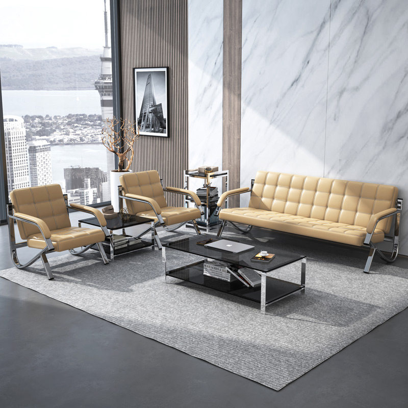 Office sofa tea table Composition minimalist modern single-three-place suit office Business talks for the rest of the guest area