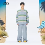 mostwantedlab Демисезонный трикотажный свитер для влюбленных, круглый воротник, оверсайз