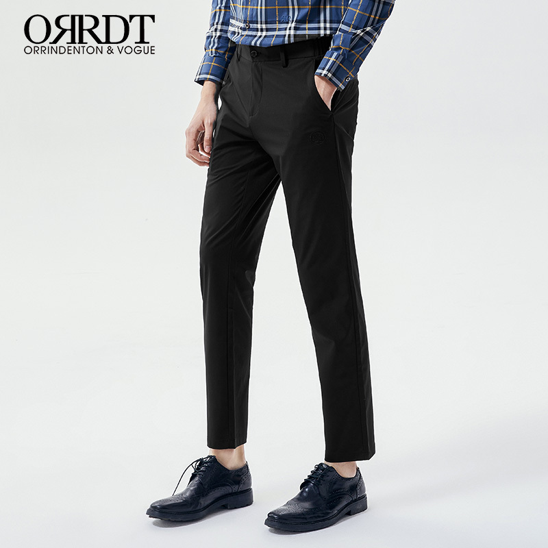 Orrdt Australian Casual Pants for Men, Spring and Summer, Thin, High-Elastic, Slim-Fit, Three-Dimensional Cut Casual Long Pants