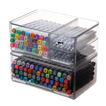 Mark pen storage box large capacity pen holder acrylic desk storage rack transparent watercolor pen color brush drawer