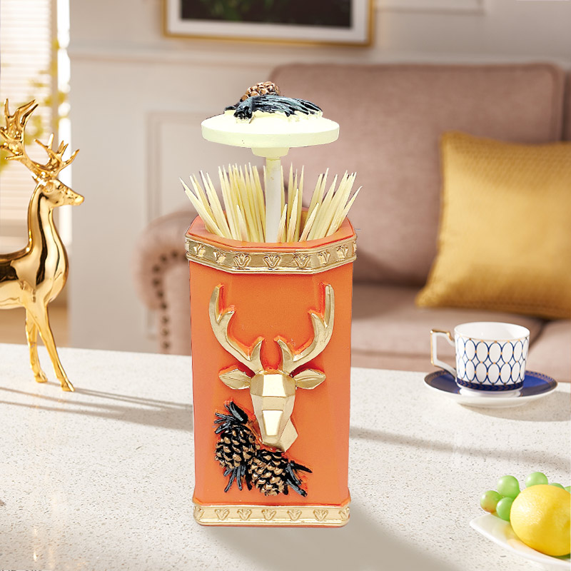 Nordic creative personality pressing toothpick box home living room fashion toothpick box pressing automatic toothpick storage box