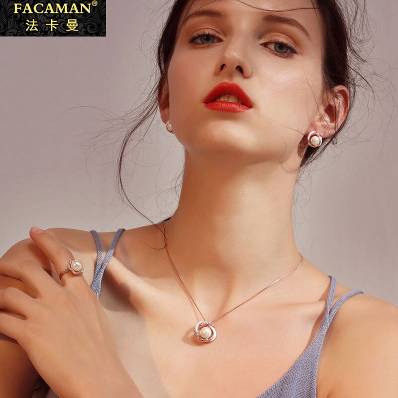 Fakaman Fashion 100 Hitch Pearls Necklace Accessories Female Summer Pendants Decoration Short lock bones chain ear Ear Loops