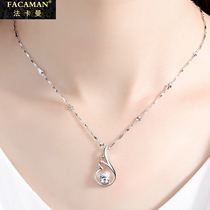 Fakaman Angel Wings Silver Necklace Female choker Sterling Silver Simple Pendant Valentines Day Gift for Girlfriend Romantic