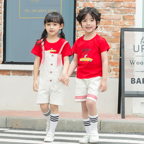 Childrens school uniforms Summer kindergarten Garden clothes Primary and middle school students Class summer clothing red men and women sports casual suit