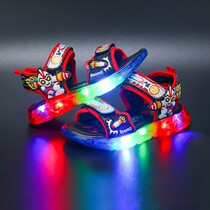 Children sandals mens 2021 boys Ott with light new sandals Soft bottom Childrens summer non-slip beach shoes 