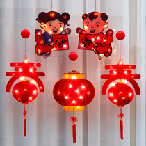 Happy New Years lanterns New Years Eve 2021 New red indoor balcony a pair of batteries with a lamp luminous dress
