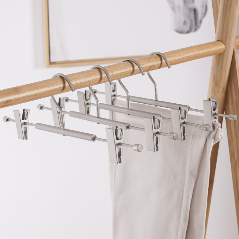 Home skirt trousers rack pearl nickel kj underwear hanger clothing store strong trousers clip non-slip seamless wardrobe hanger
