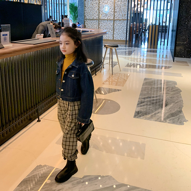 No. 7 Tongcang girls' denim jacket Korean version 2020 autumn children's foreign style jacket middle and big children's fashion top trend