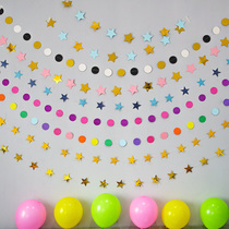 Stars Pull Flowers Hanging Accessories Nursery Wedding Shop Birthday Party Scene Arranged Round Paper Pull Flags Hang Accessories Dress Up