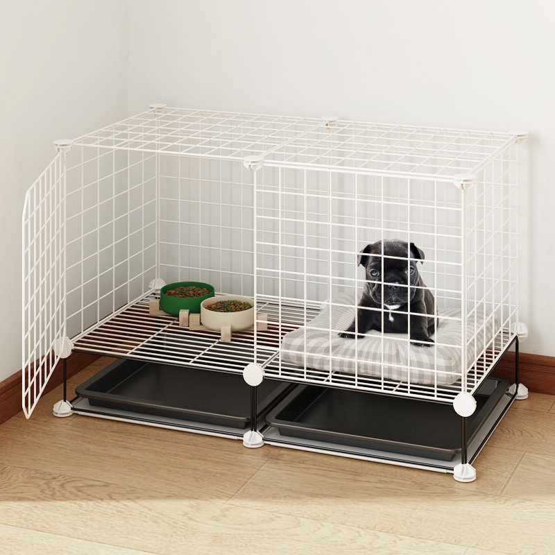 French dog cage Small dog Household dog fence Pet fence Indoor Bomei dog cage special with toilet separation