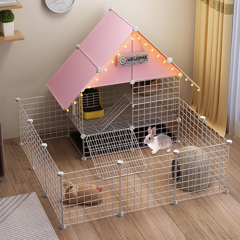 Rabbit cage rabbit cohorts Home Indoor pets Dutch pig Automatic Qingdung Supersize Villa Exclusive Breeding Cage small