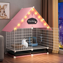 Rabbit cage indoor household pet supplies Double-layer king-size villa rabbit house nest automatic dung cleaning with toilet
