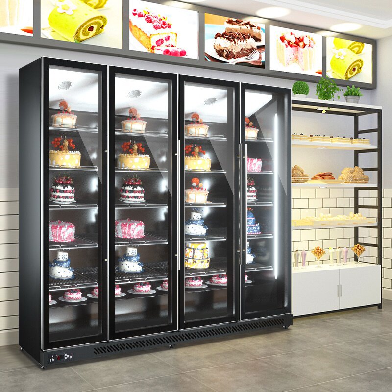High Face Value One-piece Cake Cabinet Commercial Ice Cabinet Display Case Vertical Fridge Large Capacity Supermarket Fruit Refrigerated Cabinet