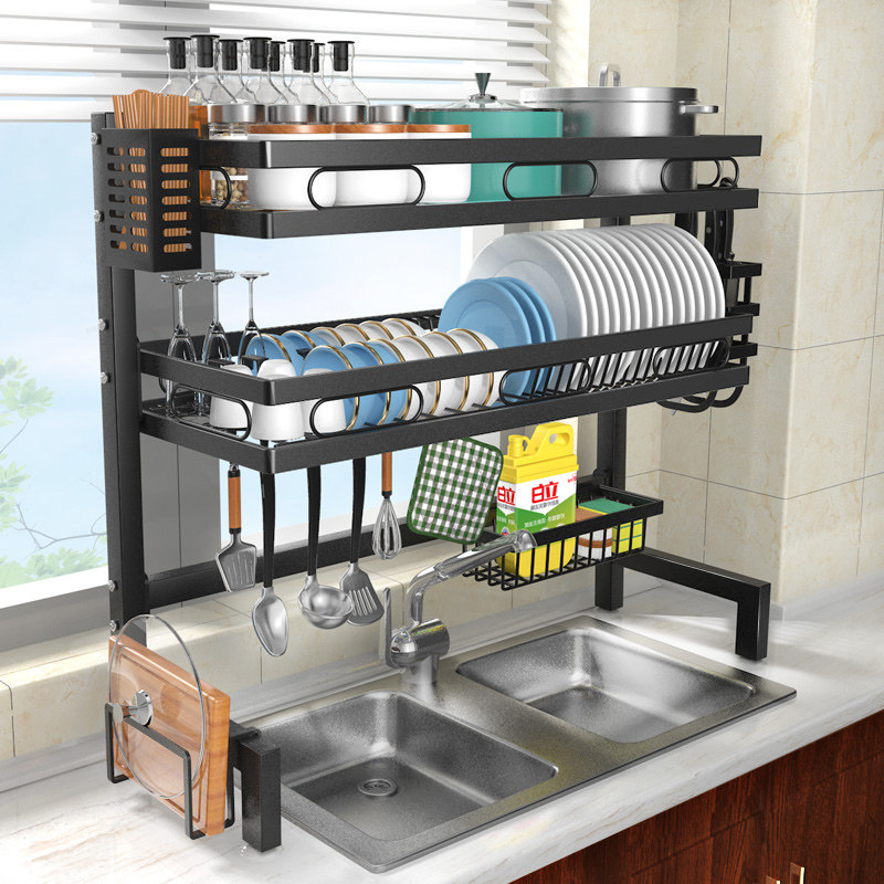 Kitchen sink drain rack dishes dishes dishes and dishes storage rack above the sink to dry the bowl rack telescopic washing tank shelf