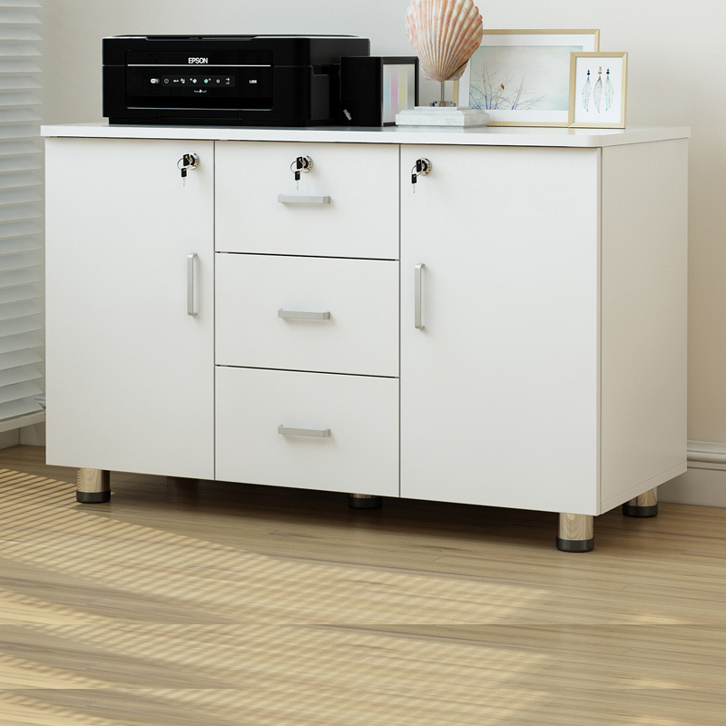 Wooden file cabinet with lock drawer cabinet office low cabinet locker data cabinet mobile floor printer cabinet
