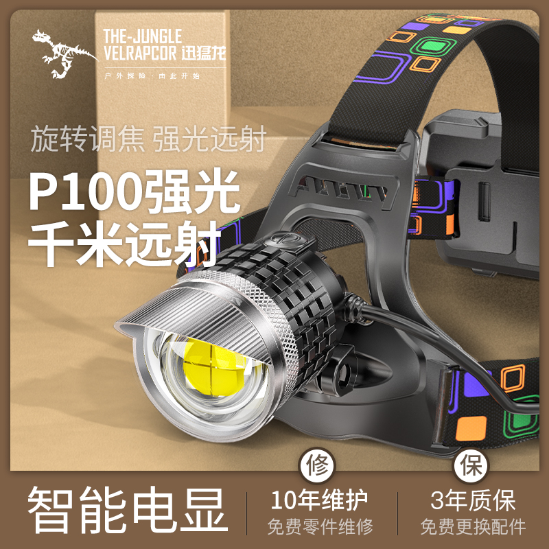 Head-mounted glare headlamp charging super bright outdoor 18650 lithium battery night fishing lamp long-range high-power LED